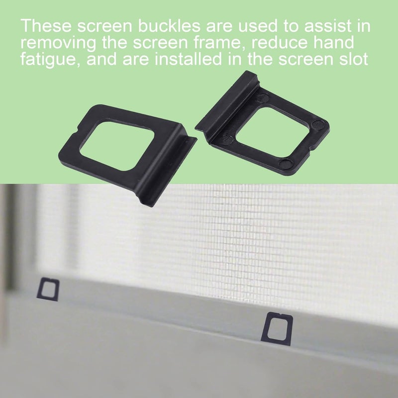 Wulankd 30 Pack Window Screen Pull Tab, Window Screen Lift Plate Replacement Part Flat Spline Groove Pull Plate Clamp, Black - Image 5